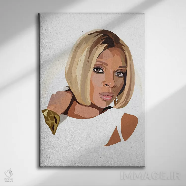 تابلو مری جی بلیج (خواننده آمریکایی) اثر آنا مککی - نمای روبهرو روی دیوار