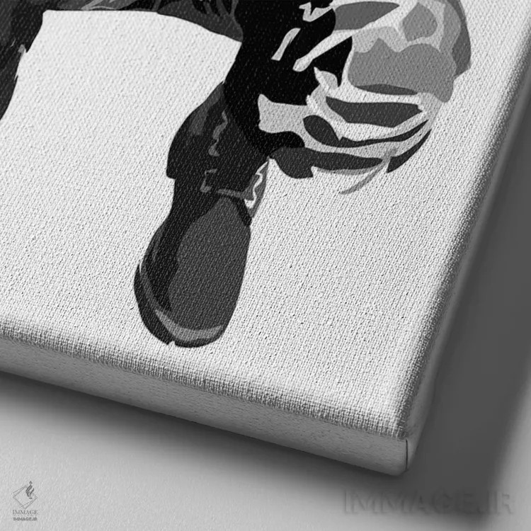 تابلو لوپه فیاسکو (رپر آمریکایی) اثر آنا مککی - نمای نزدیک بافت بوم