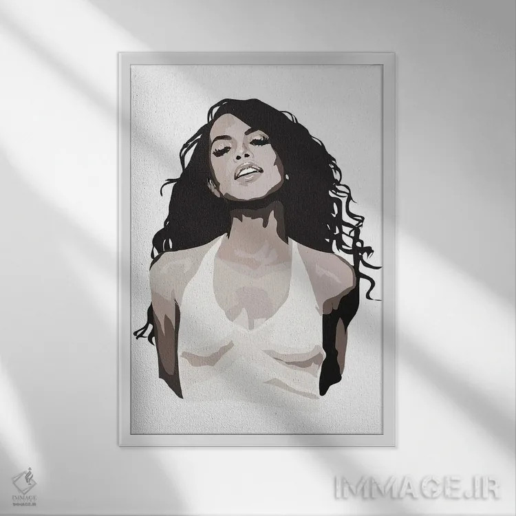 تابلو آلیا سیاه و سفید اثر آنا مککی - نمای قابدار سفید