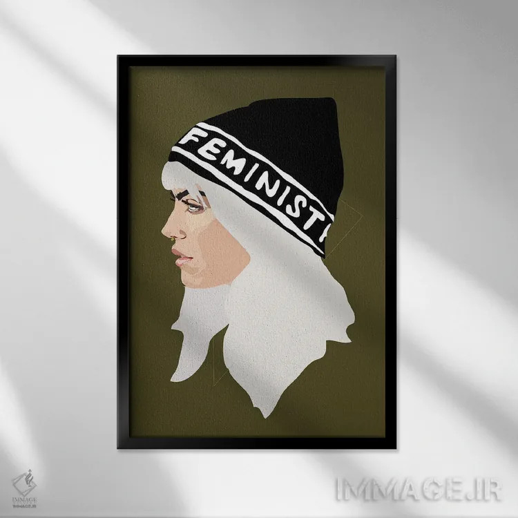 تابلو طلای فمنیستی اثر آنا مککی - نمای قابدار مشکی