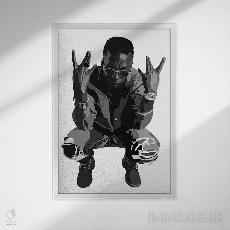 تابلو لوپه فیاسکو (رپر آمریکایی) اثر آنا مککی - نمای قابدار سفید