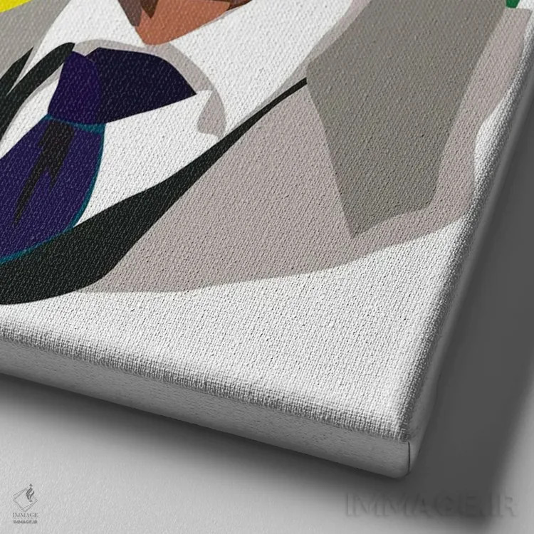 تابلو نلسون ماندلا (رهبر آفریقای جنوبی) اثر آنا مککی - نمای نزدیک بافت بوم