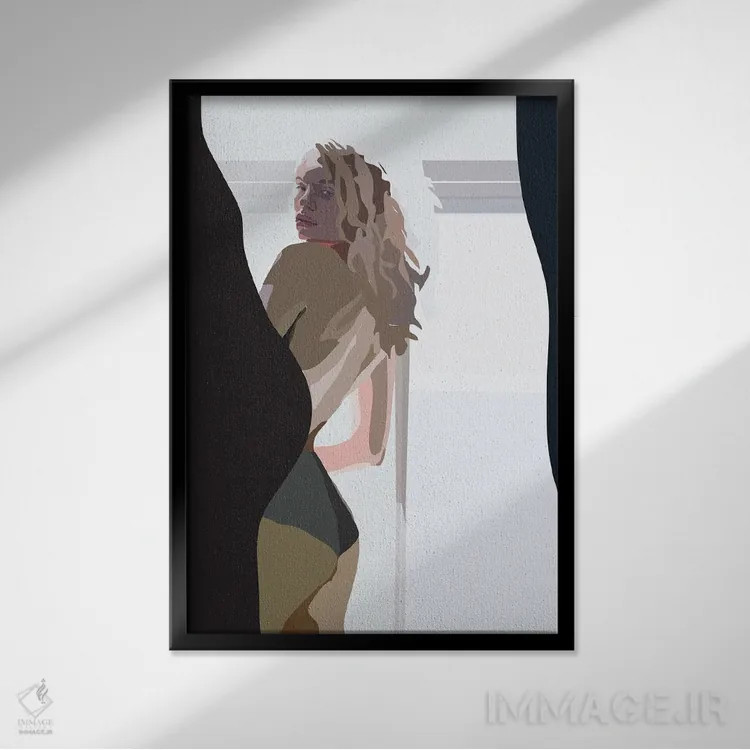 تابلو نور بنفش اثر آنا مککی - نمای قابدار مشکی