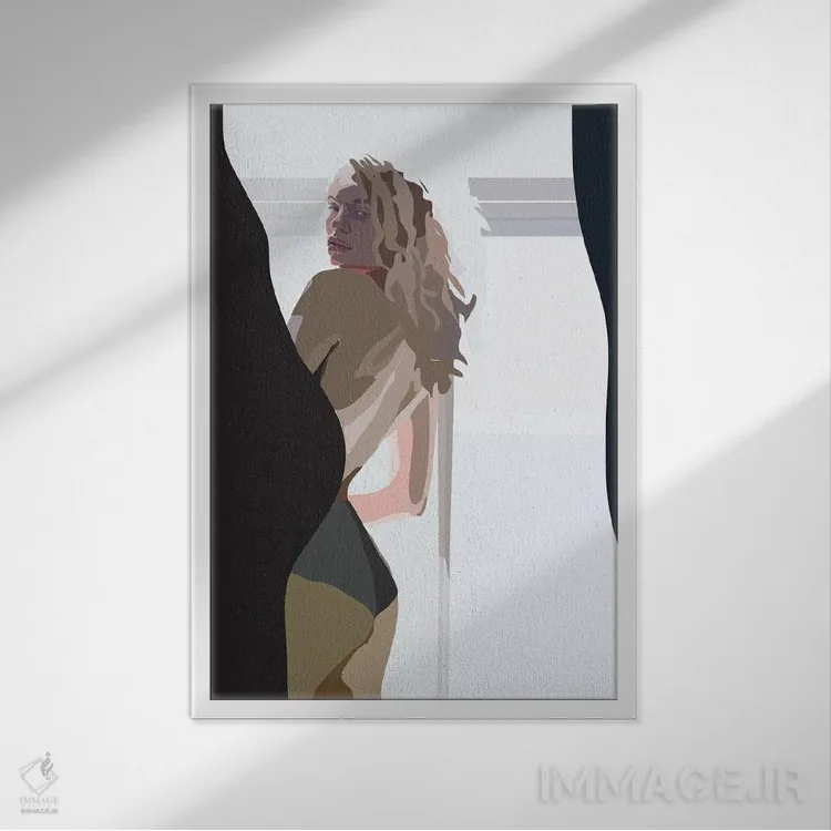 تابلو نور بنفش اثر آنا مککی - نمای قابدار سفید