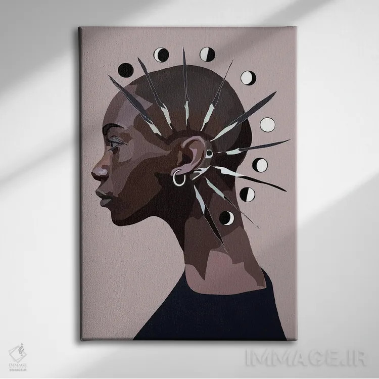 تابلو او با چرخهها زندگی میکند اثر آنا مککی - نمای روبهرو روی دیوار