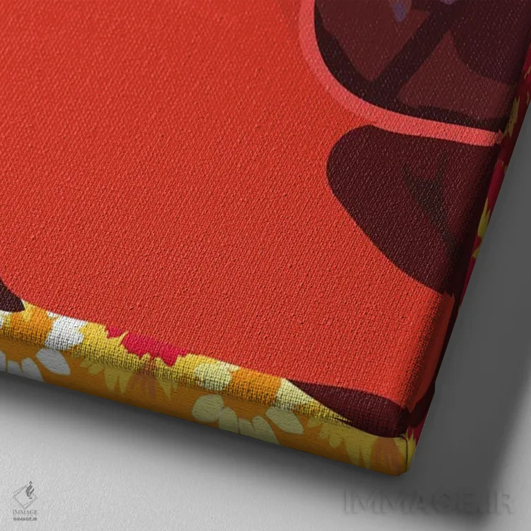 تابلو تابستان قرمز اثر آنا مککی - نمای نزدیک بافت بوم