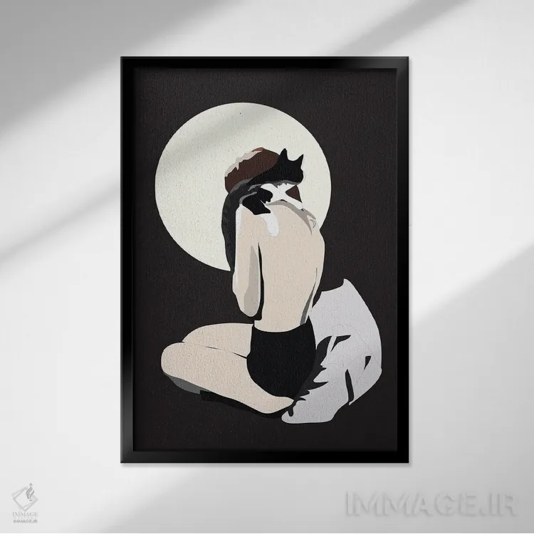 تابلو نور ماه اثر آنا مککی - نمای قابدار مشکی