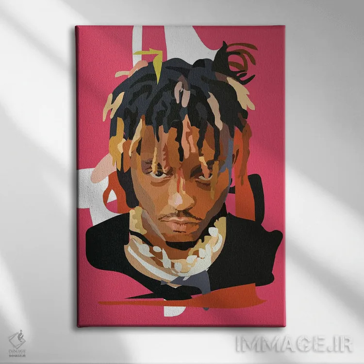 تابلو جوس ورلد (رپر آمریکایی) اثر آنا مککی - نمای روبهرو روی دیوار