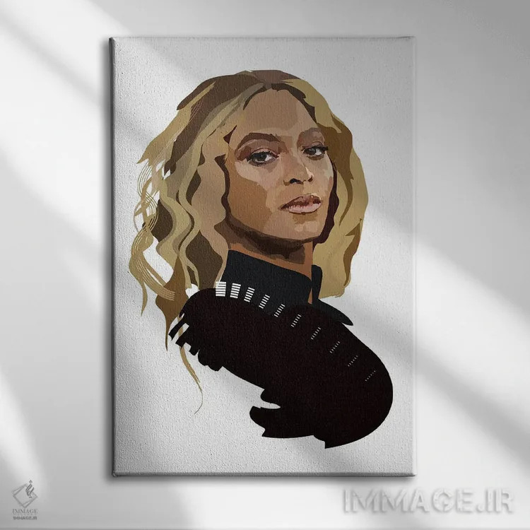 تابلو بیانسه (خواننده آمریکایی) اثر آنا مککی - نمای روبهرو روی دیوار