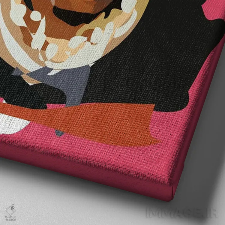 تابلو جوس ورلد (رپر آمریکایی) اثر آنا مککی - نمای نزدیک بافت بوم