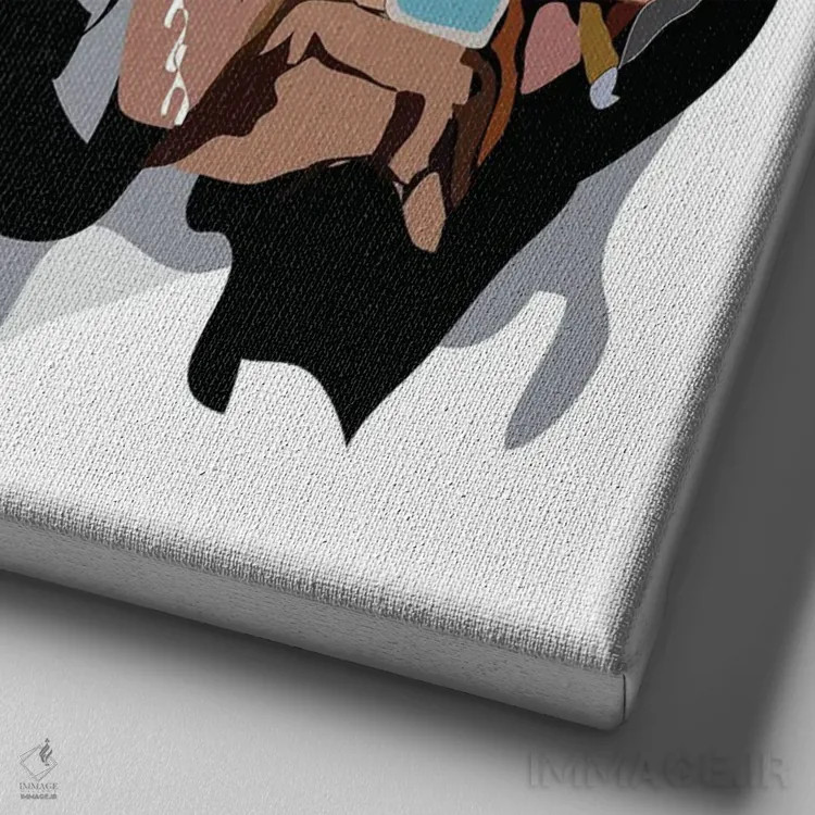 تابلو اسنوپ داگ (رپر آمریکایی) اثر آنا مککی - نمای نزدیک بافت بوم