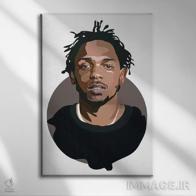تابلو کندریک لامار (رپر آمریکایی) اثر آنا مککی - نمای روبهرو روی دیوار