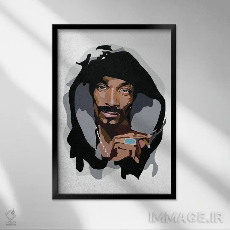 تابلو اسنوپ داگ (رپر آمریکایی) اثر آنا مککی - نمای قابدار مشکی