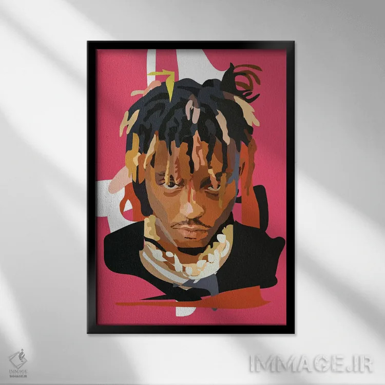 تابلو جوس ورلد (رپر آمریکایی) اثر آنا مککی - نمای قابدار مشکی