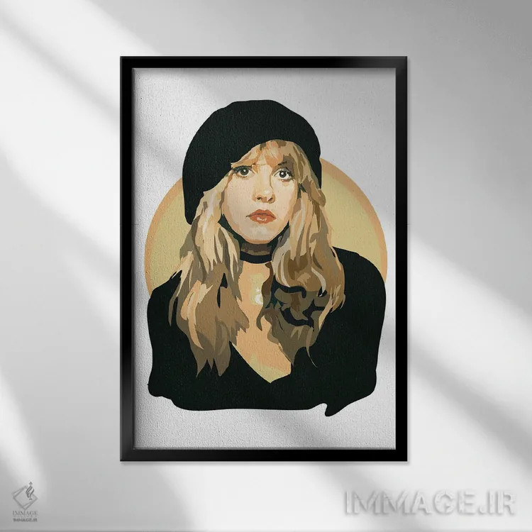 تابلو استیوی نیکس (خواننده آمریکایی) اثر آنا مککی - نمای قابدار مشکی