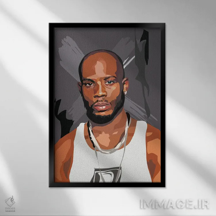 تابلو دیامایکس (رپر آمریکایی) اثر آنا مککی - نمای قابدار مشکی