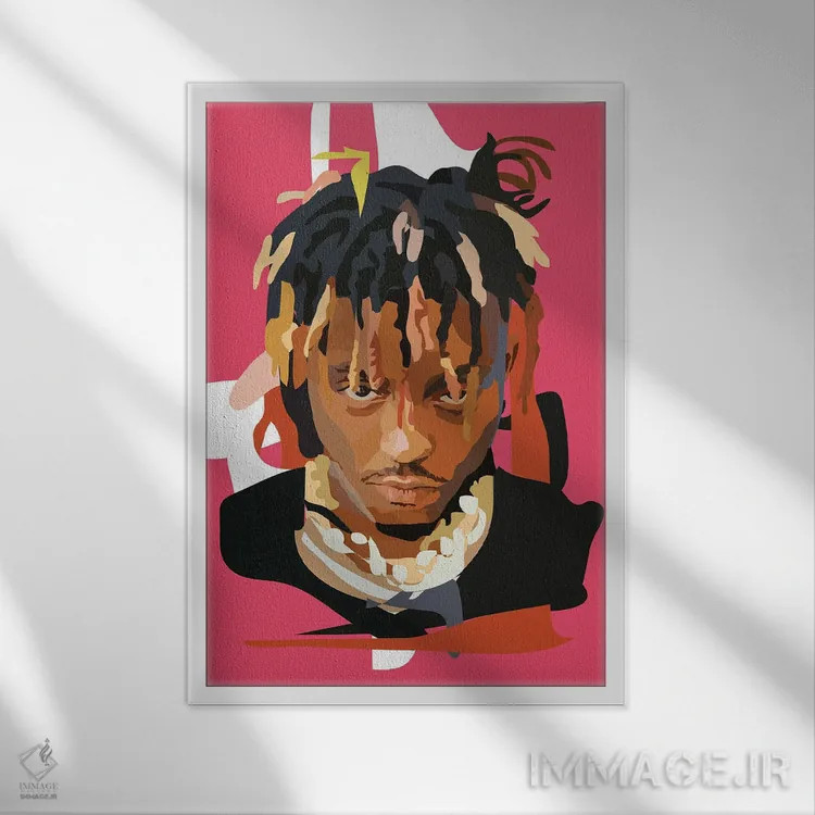 تابلو جوس ورلد (رپر آمریکایی) اثر آنا مککی - نمای قابدار سفید