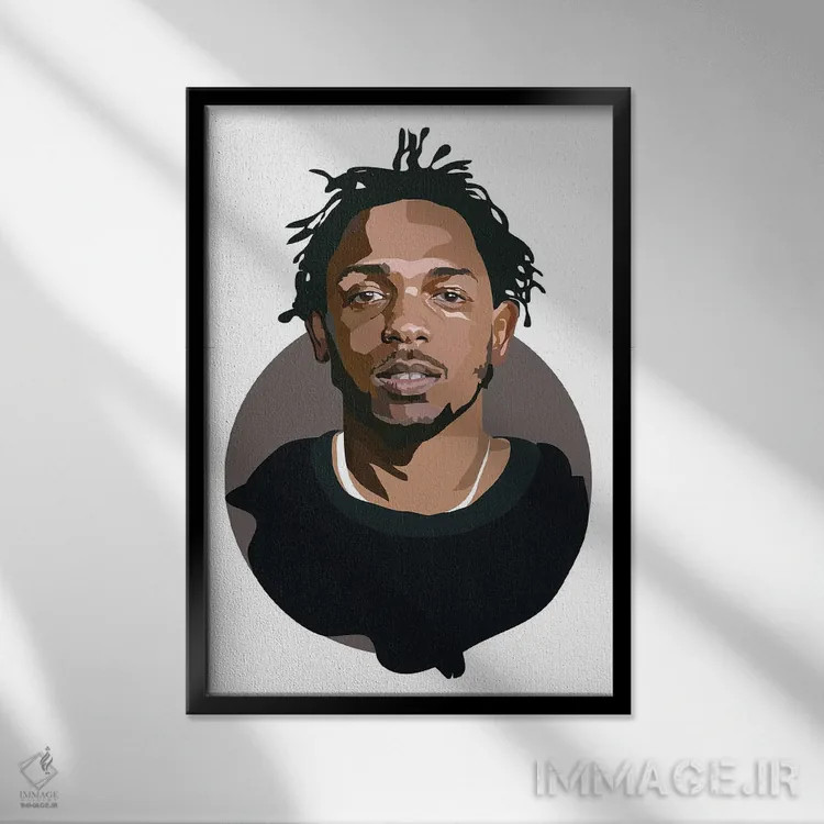 تابلو کندریک لامار (رپر آمریکایی) اثر آنا مککی - نمای قابدار مشکی