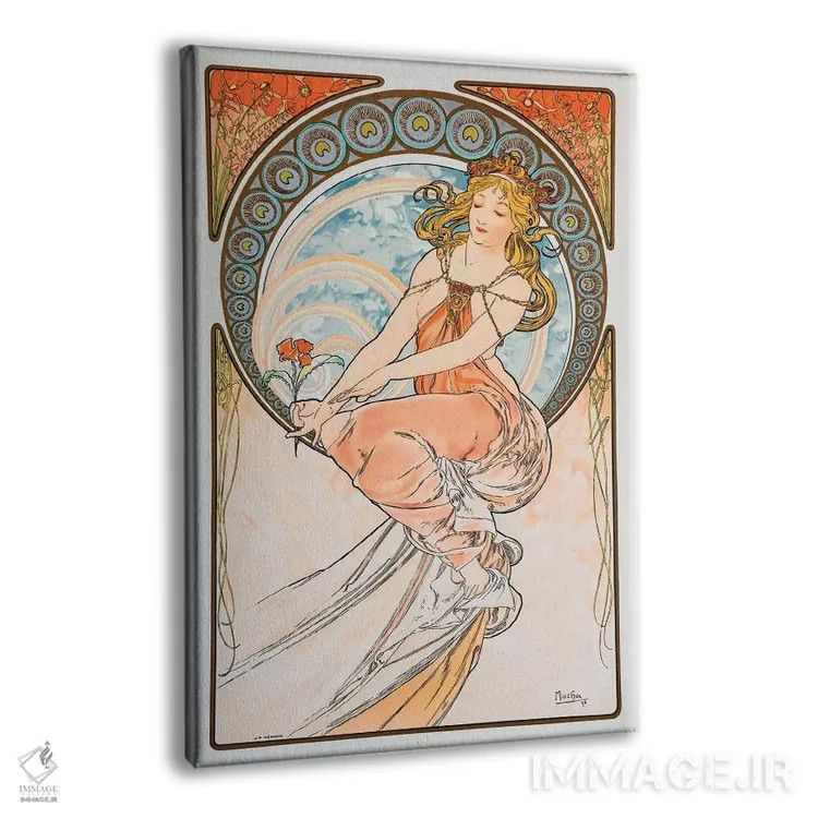 تابلو سوسن اثر آلفونس موخا (هنرمند آرت نووی چک) - نمای پرسپکتیو محصول