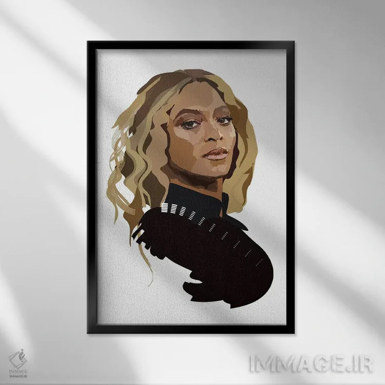 تابلو بیانسه (خواننده آمریکایی) اثر آنا مککی - نمای قابدار مشکی