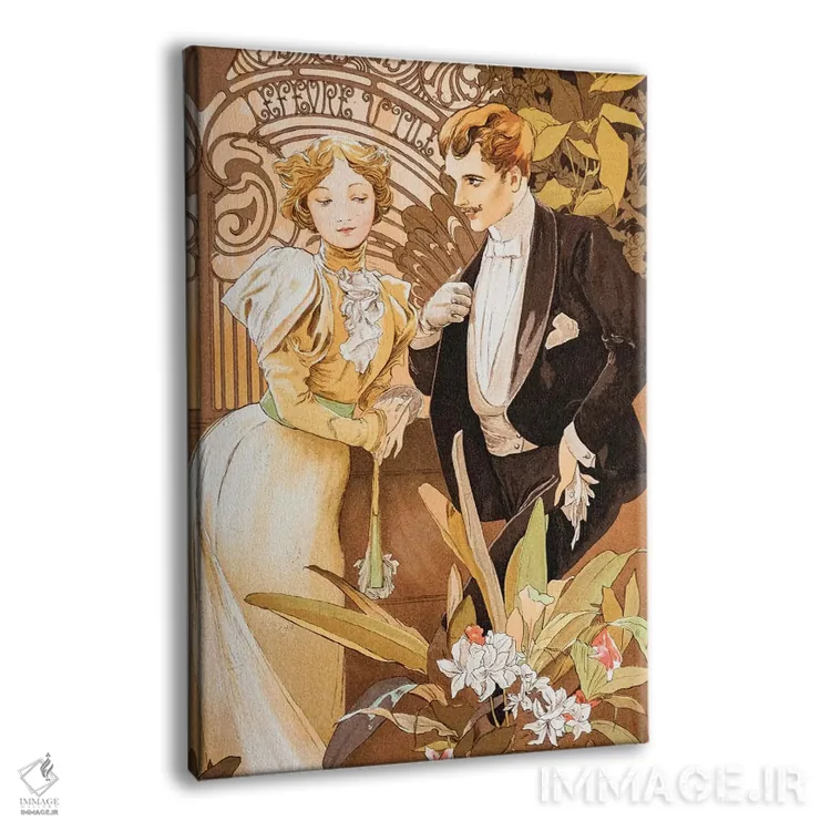 تابلو دلبری اثر آلفونس موخا (هنرمند آرت نووی چک) - نمای پرسپکتیو محصول