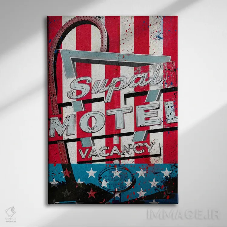 تابلو بمان سرخ، سفید و … اثر فایو بای فایو کالکتیو - نمای روبهرو روی دیوار