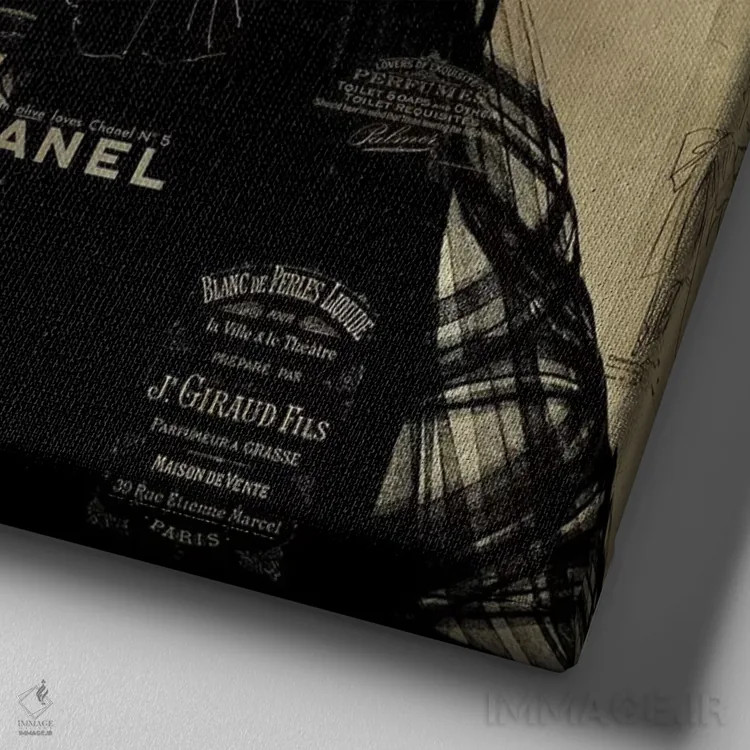 تابلو مد سطح بالا روی طلا III اثر آماندا پیرسون - نمای نزدیک بافت بوم