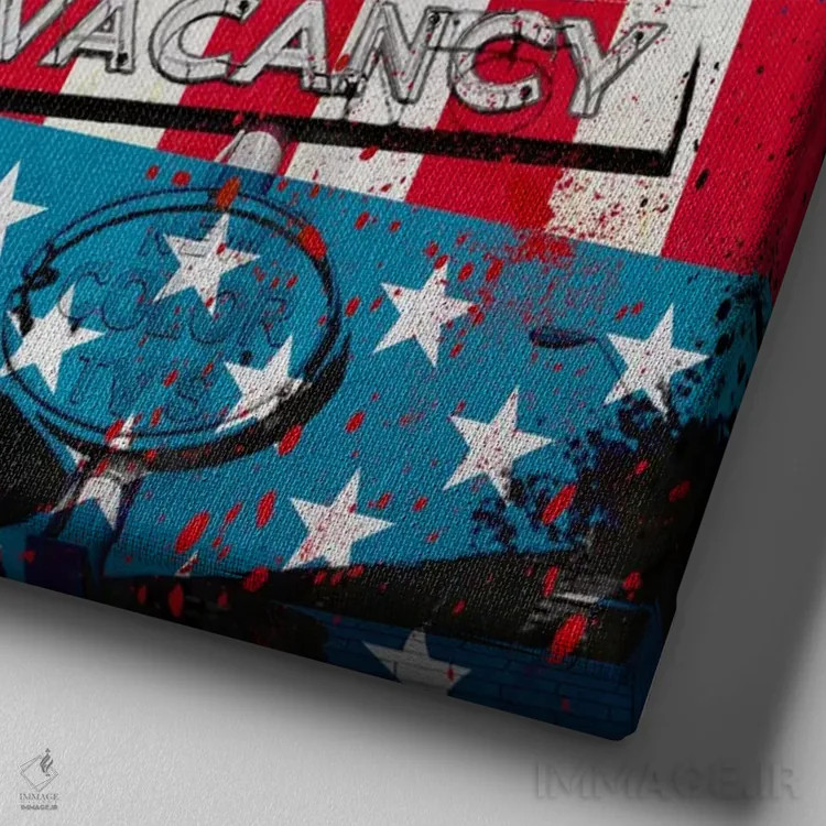 تابلو بمان سرخ، سفید و … اثر فایو بای فایو کالکتیو - نمای نزدیک بافت بوم