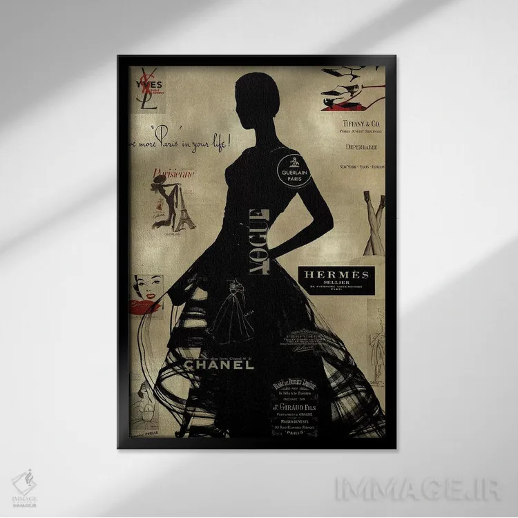 تابلو مد سطح بالا روی طلا III اثر آماندا پیرسون - نمای قابدار مشکی