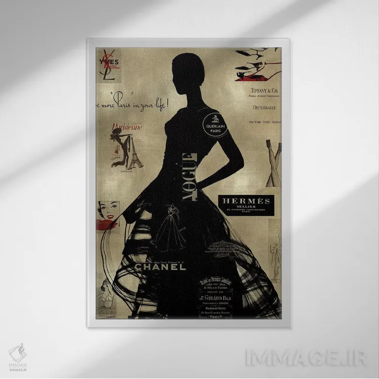 تابلو مد سطح بالا روی طلا III اثر آماندا پیرسون - نمای قابدار سفید