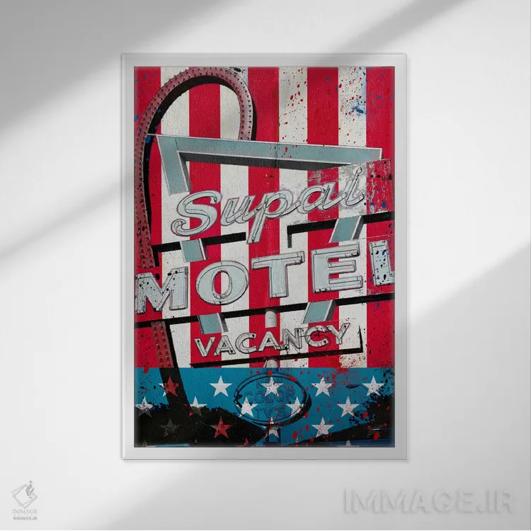 تابلو بمان سرخ، سفید و … اثر فایو بای فایو کالکتیو - نمای قابدار سفید