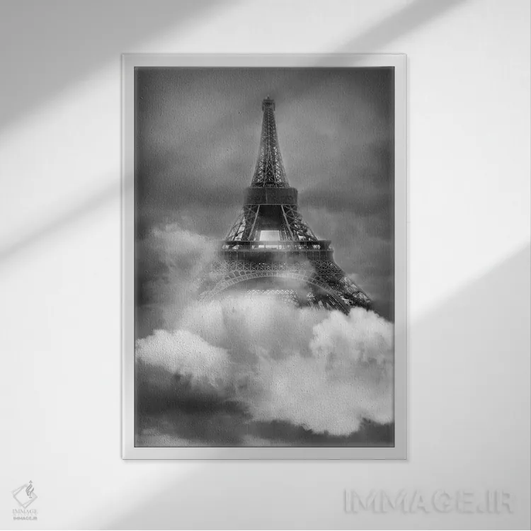 تابلو برج ایفل اثر تاتیانا آمرِین - نمای قابدار سفید