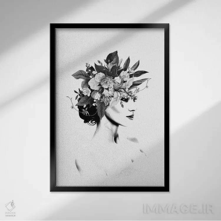 تابلو گلدار III اثر تاتیانا آمرِین - نمای قابدار مشکی