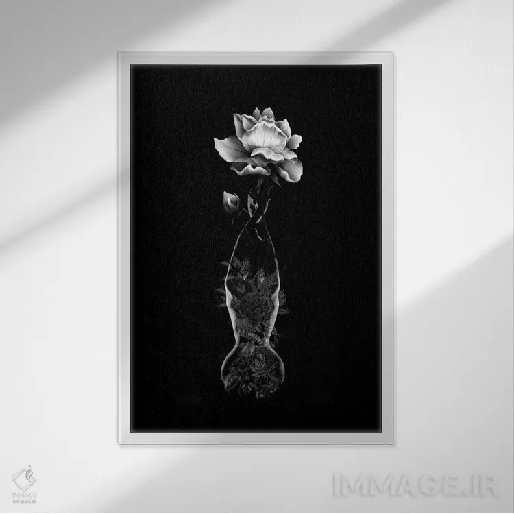 تابلو گلدان اثر تاتیانا آمرِین - نمای قابدار سفید