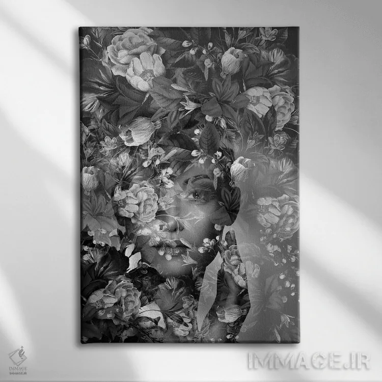 تابلو بهار II (سیاه و سفید) اثر تاتیانا آمرِین - نمای روبهرو روی دیوار