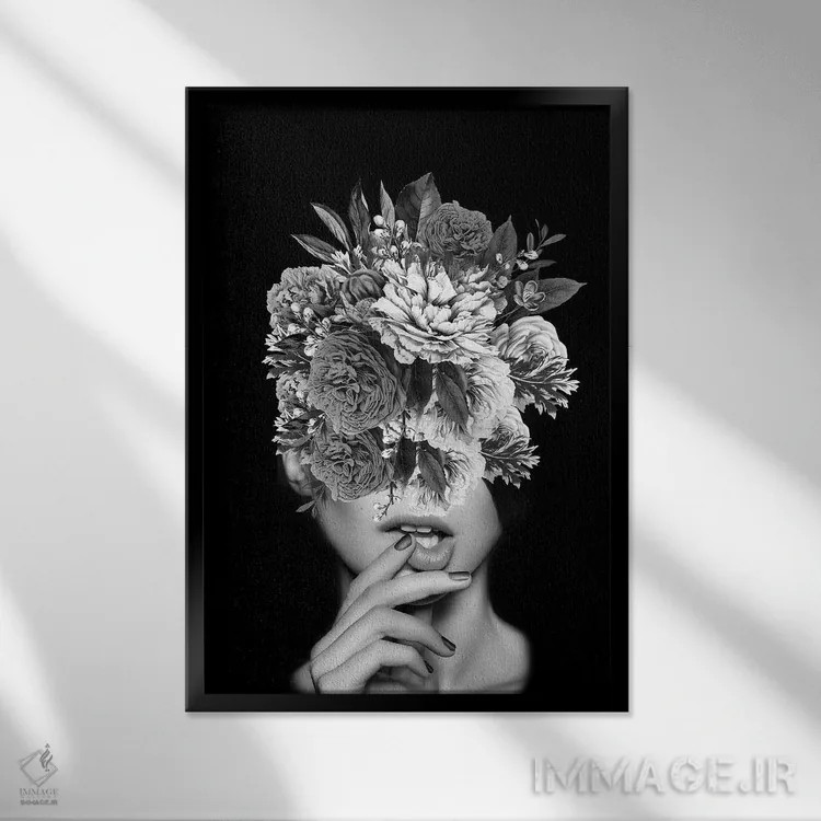 تابلو گلدار V اثر تاتیانا آمرِین - نمای قابدار مشکی