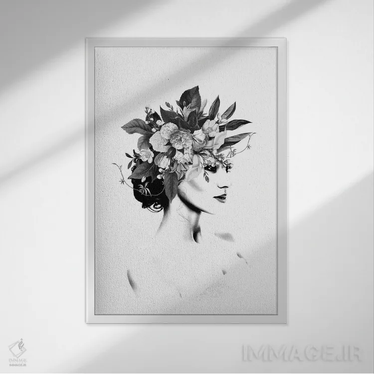 تابلو گلدار III اثر تاتیانا آمرِین - نمای قابدار سفید