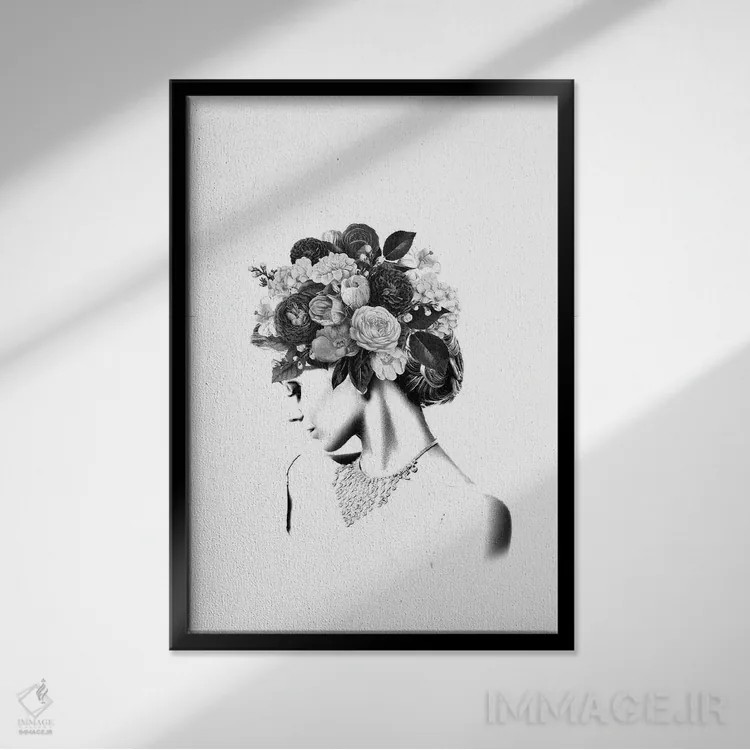 تابلو گلدار IV اثر تاتیانا آمرِین - نمای قابدار مشکی