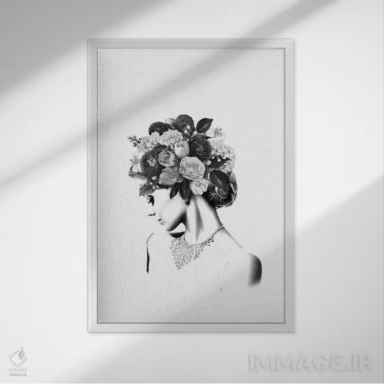 تابلو گلدار IV اثر تاتیانا آمرِین - نمای قابدار سفید