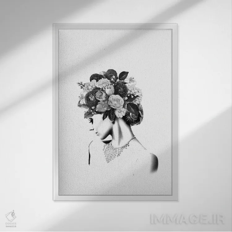 تابلو گلدار IV اثر تاتیانا آمرِین - نمای قابدار سفید