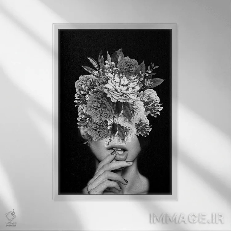 تابلو گلدار V اثر تاتیانا آمرِین - نمای قابدار سفید