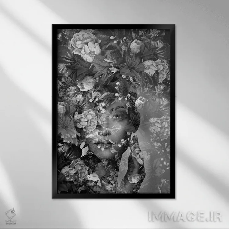 تابلو بهار II (سیاه و سفید) اثر تاتیانا آمرِین - نمای قابدار مشکی