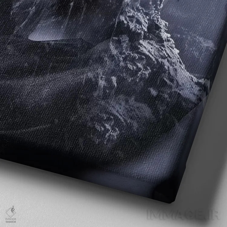 تابلو تاریکی اثر تاتیانا آمرِین - نمای نزدیک بافت بوم