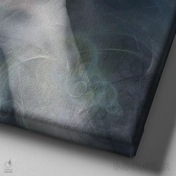 تابلو دختر گل اثر تاتیانا آمرِین - نمای نزدیک بافت بوم