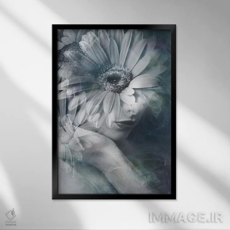 تابلو دختر گل اثر تاتیانا آمرِین - نمای قابدار مشکی