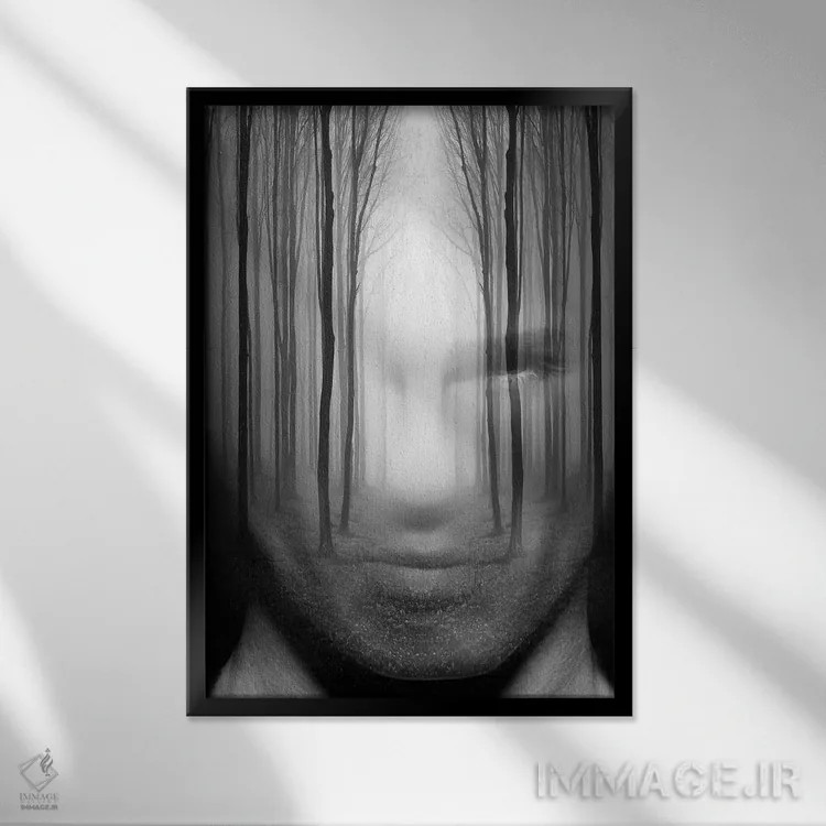 تابلو مرد جنگلی اثر تاتیانا آمرِین - نمای قابدار مشکی