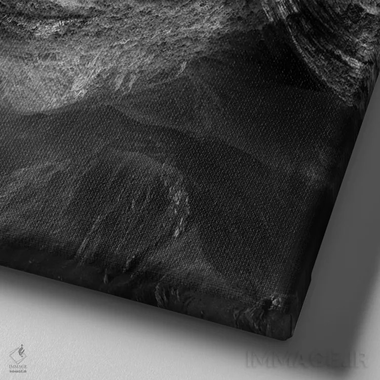 تابلو کوه اثر تاتیانا آمرِین - نمای نزدیک بافت بوم