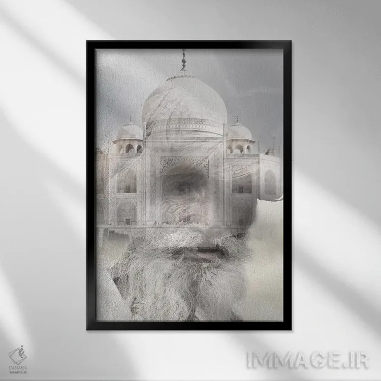 تابلو حکمت هندی اثر تاتیانا آمرِین - نمای قابدار مشکی