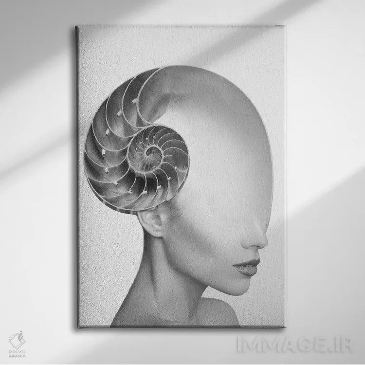 تابلو بانوی صدف اثر تاتیانا آمرِین - نمای روبهرو روی دیوار