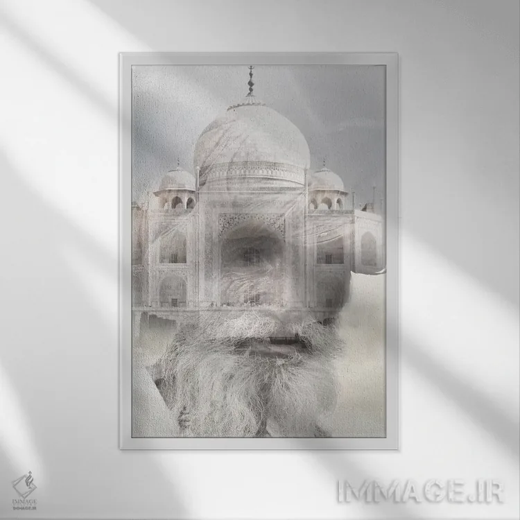 تابلو حکمت هندی اثر تاتیانا آمرِین - نمای قابدار سفید